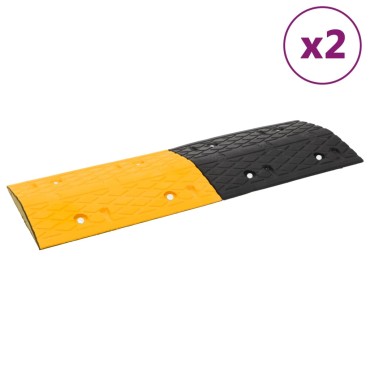 vidaXL Σαμαράκια Δρόμου 2 Τεμ. Κίτρινα & Μαύρα 97x32,5x4 εκ. Καουτσούκ