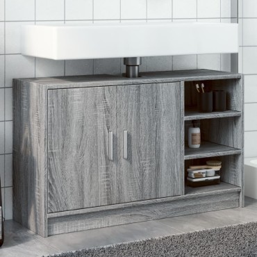 vidaXL Ντουλάπι Νιπτήρα Grey Sonoma 90x29x55cm Επεξεργασμένο Ξύλο 1 τεμ.