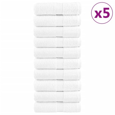 vidaXL Πετσέτες Επισ. Premium 50Τεμ. Λευκές 30x50εκ 600gsm 100% Βαμβ.