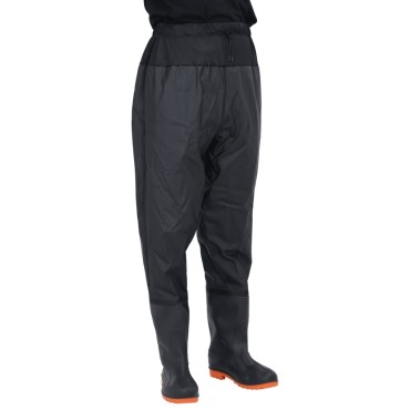 vidaXL Waist Waders με μπότες Μαύρο μέγεθος 42