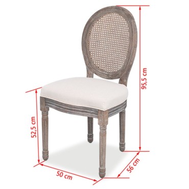 vidaXL Καρέκλες Τραπεζαρίας 2 τεμ. Κρεμ Υφασμάτινες 50x56x95,5cm