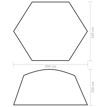 vidaXL Σκίαστρο Πισίνας Πράσινο 590 x 520 x 250 εκ. Υφασμάτινο