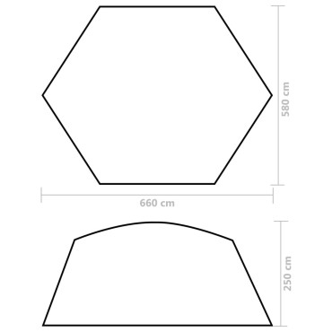 vidaXL Σκίαστρο Πισίνας Κίτρινο 660 x 580 x 250 εκ. Υφασμάτινο