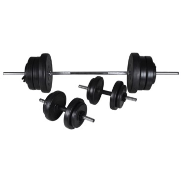 vidaXL Ορθοστάτης Μπάρας/Squat Rack με Σετ Μπάρα και Αλτήρες 60,5 κ.