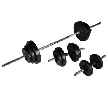 vidaXL Ορθοστάτης Μπάρας/Squat Rack με Σετ Μπάρα και Αλτήρες 30,5 κ.