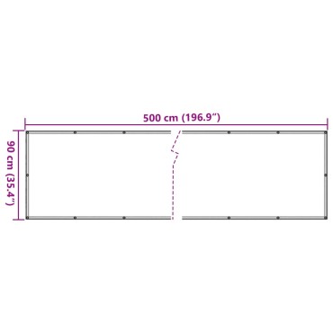 vidaXL Διαχωριστικό Βεράντας Ανθρακί 90 x 500 εκ. από Ύφασμα Oxford