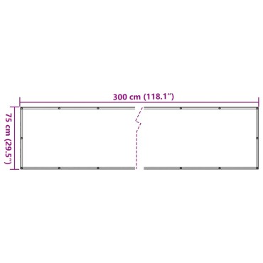 vidaXL Διαχωριστικό Βεράντας Μπεζ 75 x 300 εκ. Ύφασμα Oxford