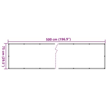 vidaXL Διαχωριστικό Βεράντας Μπεζ 75 x 500 εκ. Ύφασμα Oxford