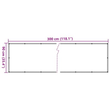 vidaXL Διαχωριστικό Βεράντας Μπεζ 90 x 300 εκ. Ύφασμα Oxford