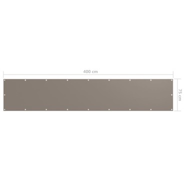 vidaXL Διαχωριστικό Βεράντας Taupe 75 x 400 εκ. Ύφασμα Oxford