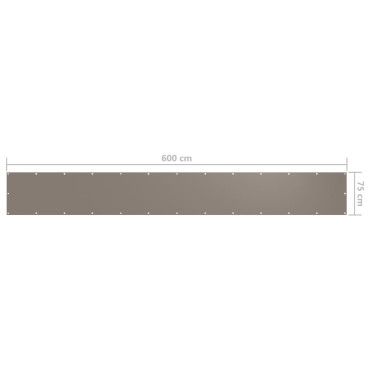 vidaXL Διαχωριστικό Βεράντας Taupe 75 x 600 εκ. Ύφασμα Oxford