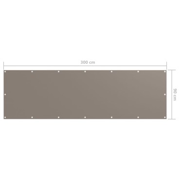 vidaXL Διαχωριστικό Βεράντας Taupe 90 x 300 εκ. Ύφασμα Oxford