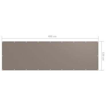 vidaXL Διαχωριστικό Βεράντας Taupe 120 x 400 εκ. Ύφασμα Oxford