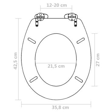 vidaXL Κάλυμμα Λεκάνης με Καπάκι Soft Close Λιτό Σχέδιο Λευκό από MDF