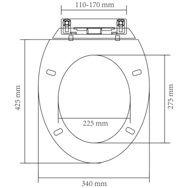 vidaXL Κάλυμμα Λεκάνης με Μηχανισμό Soft Close Οβάλ Λευκό