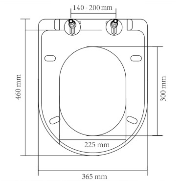 vidaXL Κάλυμμα Λεκάνης με Soft Close & Quick Release Τετράγωνο Λευκό