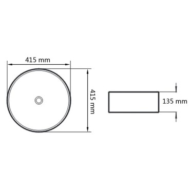 vidaXL Νιπτήρας Στρογγυλός Λευκός 41,5 x 13,5 εκ. Κεραμικός