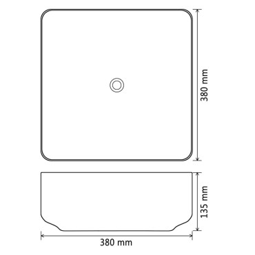 vidaXL Νιπτήρας Τετράγωνος Λευκός 39x39x13,5 εκ. Κεραμικός