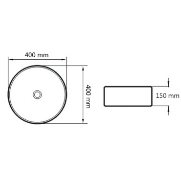 vidaXL Νιπτήρας Στρογγυλός Λευκός 40 x 15 εκ. Κεραμικός