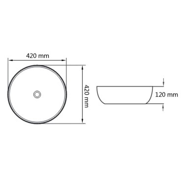 vidaXL Νιπτήρας Στρογγυλός Λευκός 42 x 12 εκ. Κεραμικός