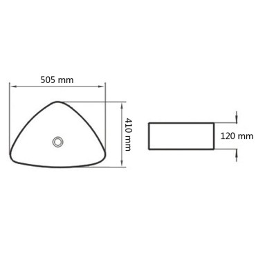 vidaXL Νιπτήρας Τριγωνικός Λευκός 50,5 x 41 x 12 εκ. Κεραμικός