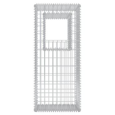 vidaXL Συρματοκιβώτιο Στύλος/Γλάστρα 50 x 50 x 120 εκ. από Χάλυβα