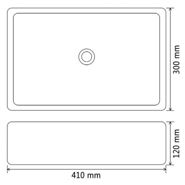 vidaXL Νιπτήρας Ορθογώνιος Μαύρος 41 x 30 x 12 εκ. Κεραμικός