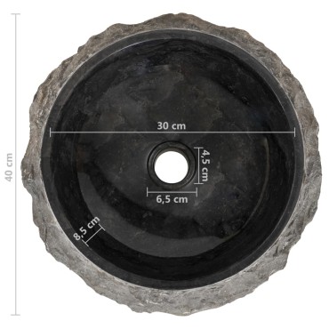 vidaXL Νιπτήρας Μαύρος 40 x 12 εκ. Μαρμάρινος