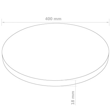 vidaXL Επιφάνεια Τραπεζιού Στρογγυλή 400x18 χιλ. από MDF 1 τεμ.