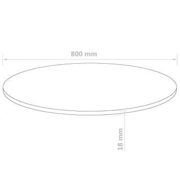 vidaXL Επιφάνεια Τραπεζιού Στρογγυλή 800x18 χιλ. από MDF 1 τεμ.