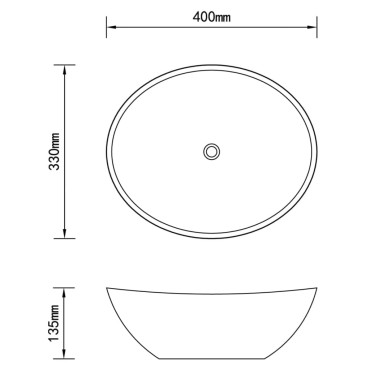 vidaXL Νιπτήρας Ασημί 40 x 33 x 13,5 εκ. Κεραμικός