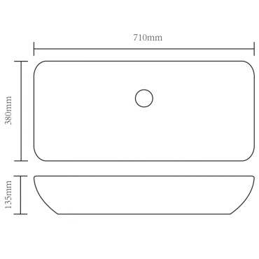 vidaXL Νιπτήρας Ασημί 71 x 38 x 13,5 εκ. Κεραμικός