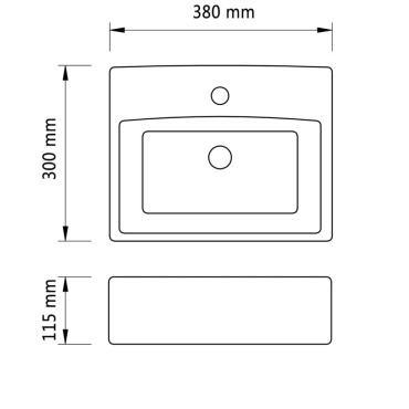 vidaXL Νιπτήρας με Οπή Βρύσης Χρυσός 38 x 30 x 11,5 εκ. Κεραμικός