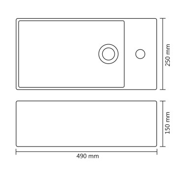 vidaXL Νιπτήρας με Οπή Υπερχείλισης Ασημί 49x25x15 εκ. Κεραμικός