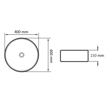 vidaXL Νιπτήρας Ασημί 40 x 15 εκ. Κεραμικός