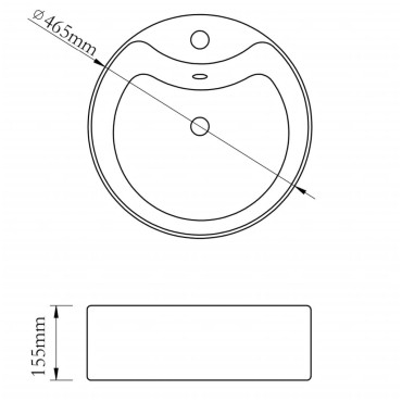 vidaXL Νιπτήρας με Οπή Υπερχείλισης Χρυσός 46,5 x 15,5 εκ. Κεραμικός