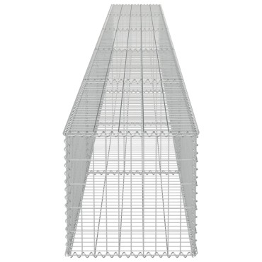 vidaXL Συρματοκιβώτιο Τοίχος 600x50x50 εκ. Γαλβαν. Χάλυβας + Καλύμματα