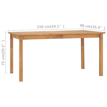 vidaXL Τραπεζαρία Κήπου 150x90x75cm από Μασίφ Ξύλο Teak 1 τεμ.