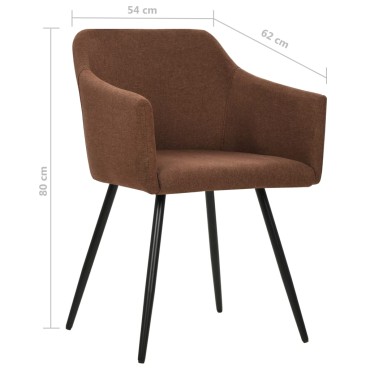 vidaXL Καρέκλες Τραπεζαρίας 2 τεμ. Καφέ ύφασμα 54x62x80cm