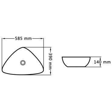 vidaXL Νιπτήρας Λευκός 58,5 x 39 x 14 εκ. Κεραμικός