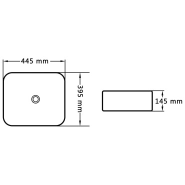 vidaXL Νιπτήρας Λευκός 44,5 x 39,5 x 14,5 εκ. Κεραμικός