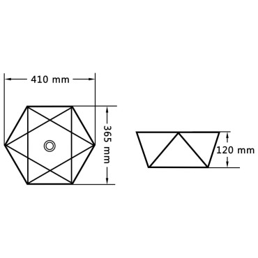 vidaXL Νιπτήρας Λευκός 41 x 36,5 x 12 εκ. Κεραμικός