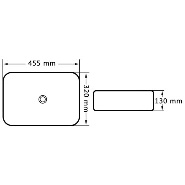 vidaXL Νιπτήρας Μαύρος 45,5 x 32 x 13 εκ. Κεραμικός