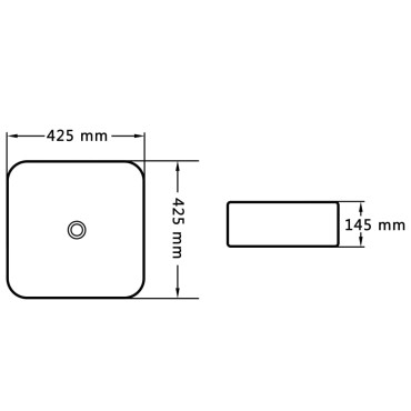 vidaXL Νιπτήρας Λευκός 42,5 x 42,5 x 14,5 εκ. Κεραμικός