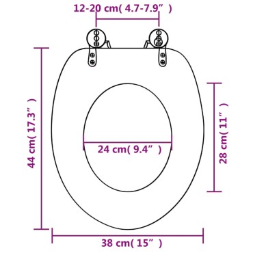 vidaXL Κάλυμμα Λεκάνης με Καπάκι Soft Close Σχέδιο Πέτρες από MDF