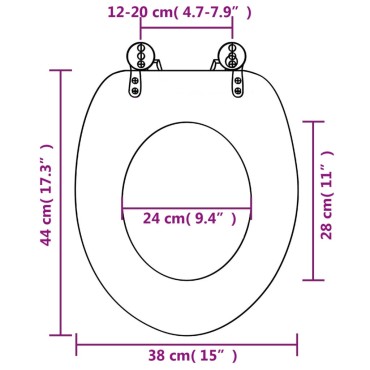 vidaXL Κάλυμμα Λεκάνης με Καπάκι Soft Close Σχέδιο Δελφίνια από MDF