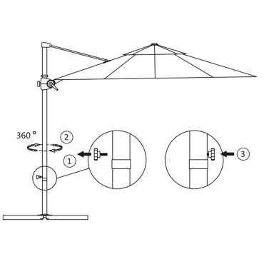 vidaXL Ομπρέλα Κήπου Κρεμ. Πρόβολος Αζούρ Μπλε 250x250εκ Ιστό Ατσάλι