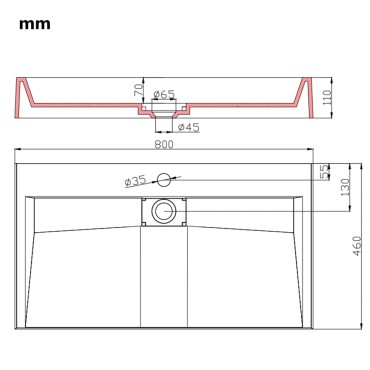 vidaXL Νιπτήρας Λευκός 80x46x11 εκ. Συνθετικός από Τεχνητό Μάρμαρο