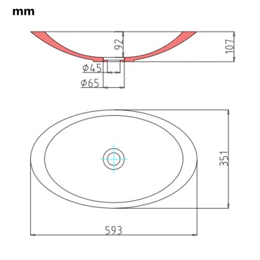 vidaXL Νιπτήρας Λευκός 59,3x35,1x10,7 εκ. Συνθετικός Τεχνητό Μάρμαρο