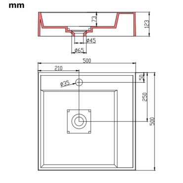 vidaXL Νιπτήρας Λευκός 50x50x12,3 εκ. Συνθετικός από Τεχνητό Μάρμαρο